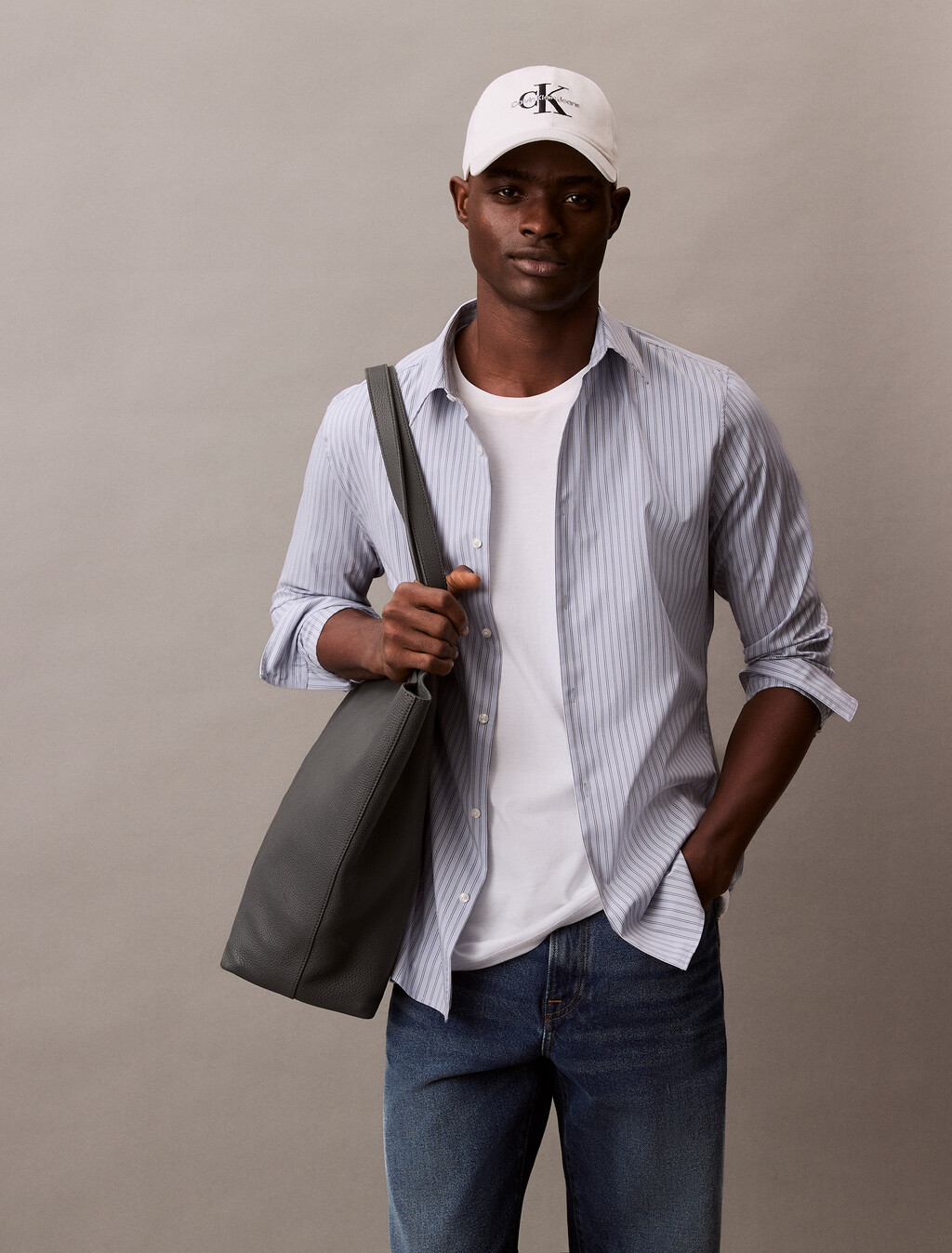 Twill Logo Cap, Bright White, hi-res