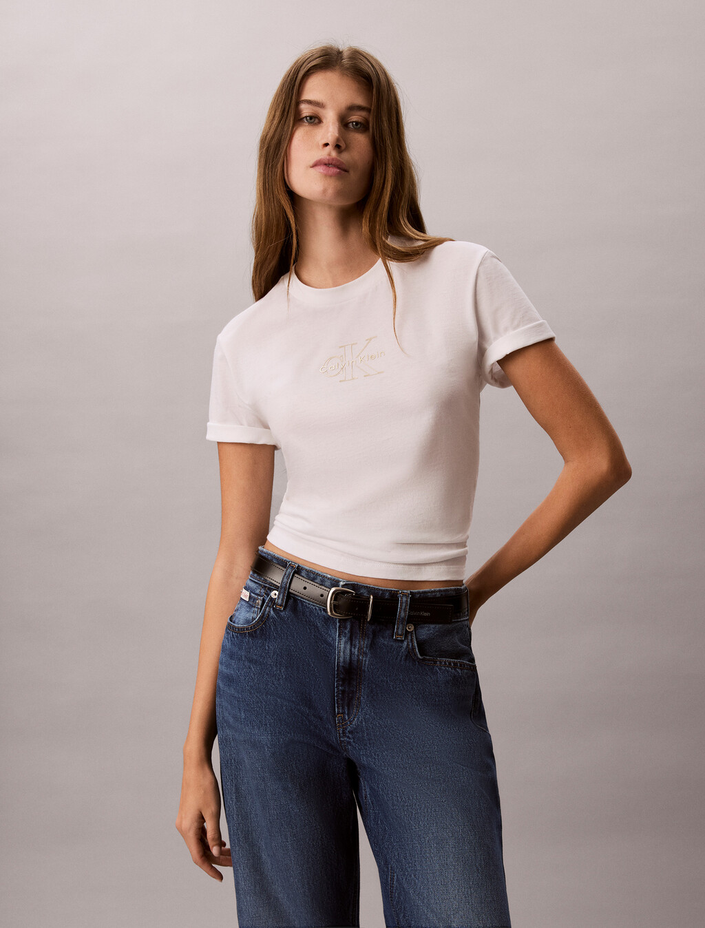 Glossy Metallic Logo T-shirt, Bright White, hi-res