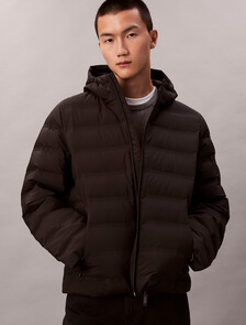 Packable Embossed Logo Quilted Puffer Jacket, Black, hi-res