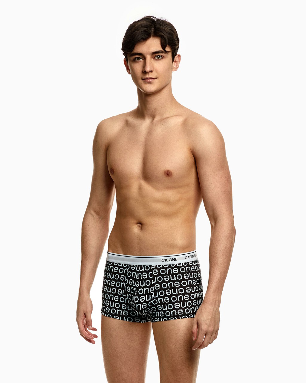 CK ONE PRINT MICRO LOW RISE TRUNKS, Paper Logo Print+Light Sky Blue, hi-res