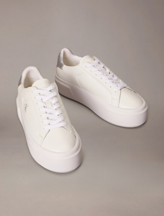 Sienna - Leather Logo Platform Trainers