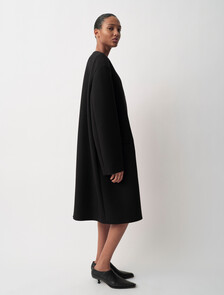 Cora Collarless Coat, Black, hi-res