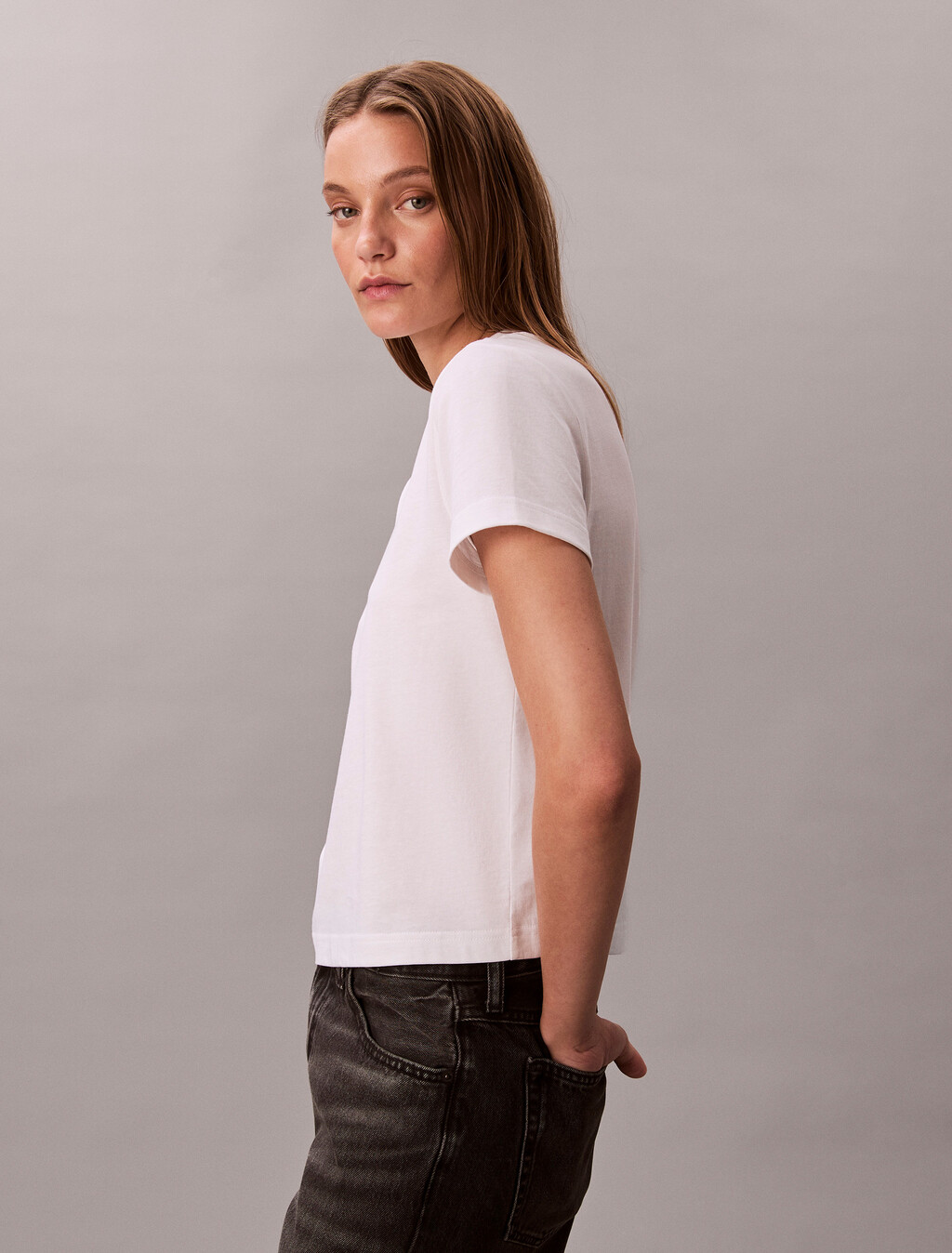 Script Logo Graphic Slim T-Shirt, Brilliant White, hi-res