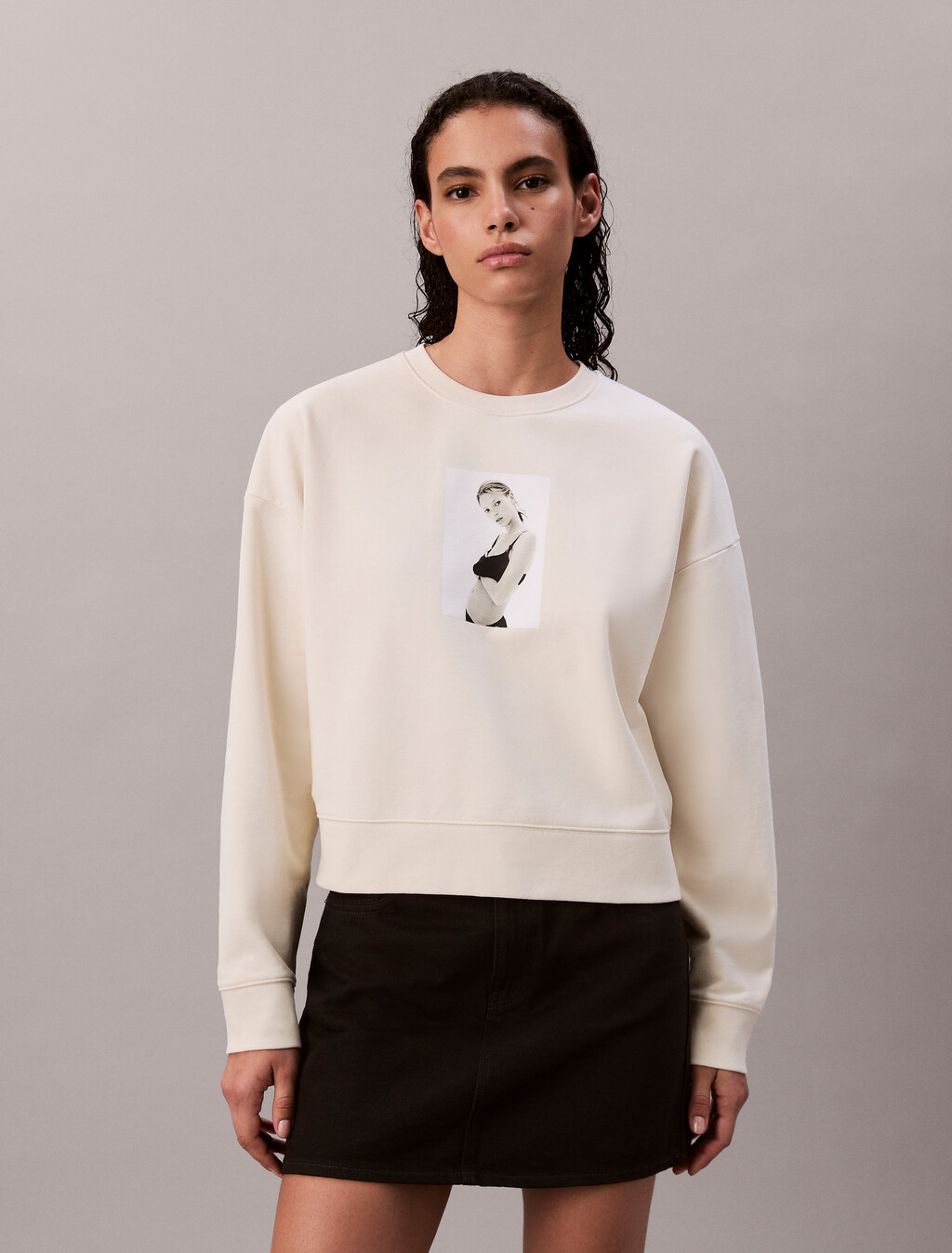 Kate Moss Terry Graphic Relaxed Sweatshirt, Baby's Breath, hi-res