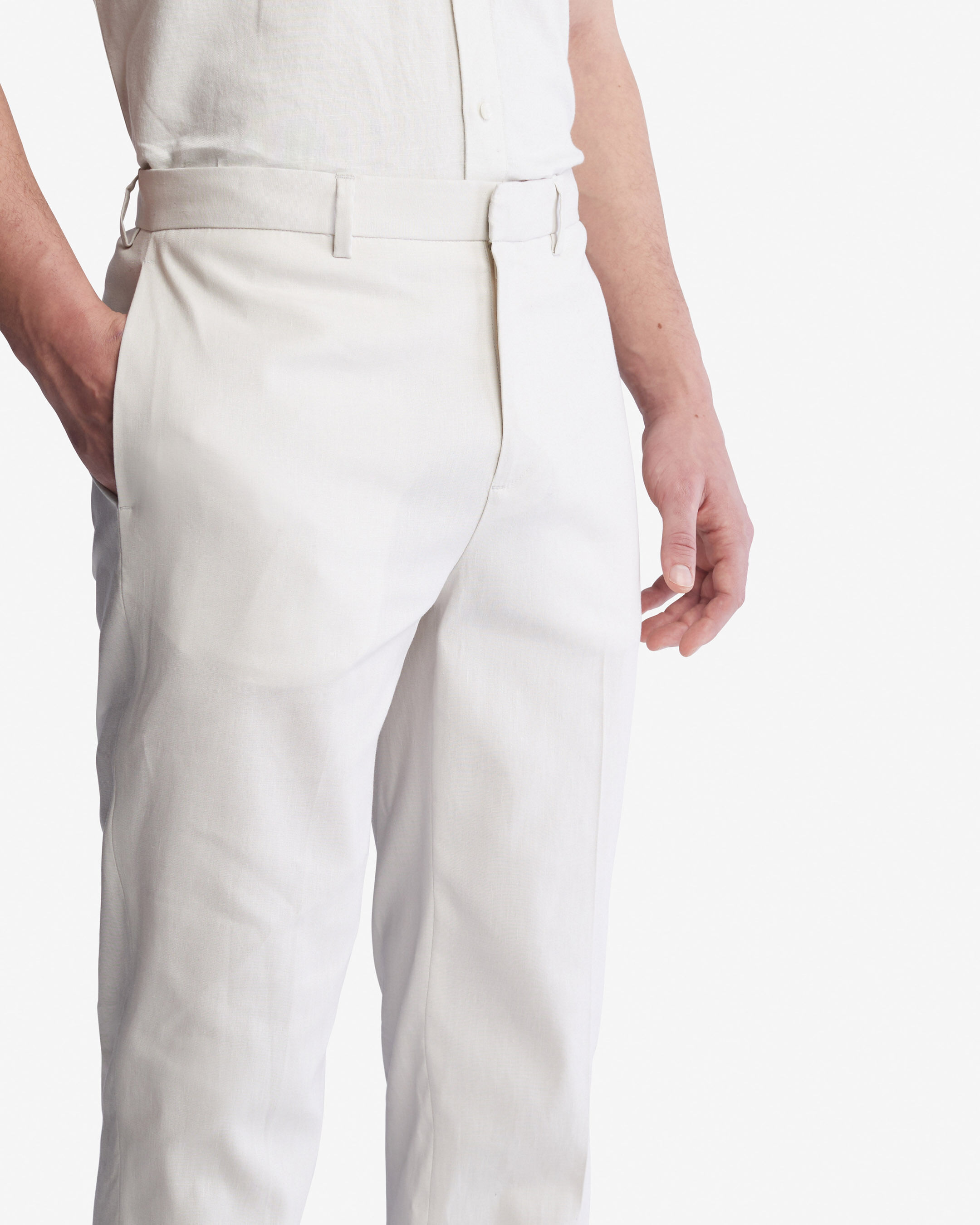 Linen Classic Trousers natural Calvin Klein Singapore