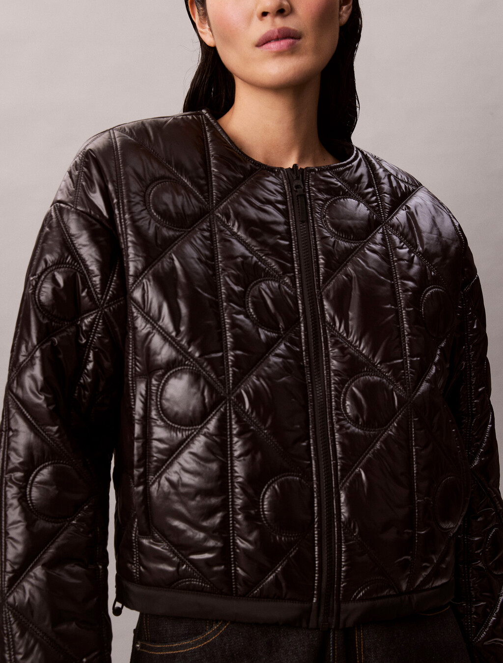 Reversible Logo Quilted Jacket, Black, hi-res