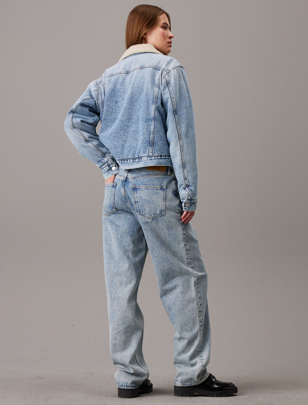 Sherpa Denim Jacket, Denim Medium, hi-res