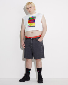Pride Unisex Printed Tank Top, BRIGHT WHITE, hi-res
