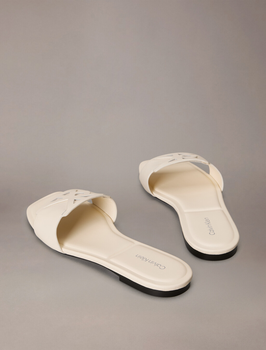 Amira - Leather Square Toe Flat Sandals, Light Cashew, hi-res