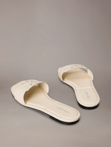 Amira - Leather Square Toe Flat Sandals, Light Cashew, hi-res