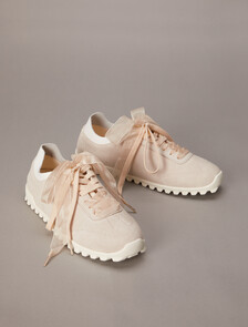 Murica - Suede Organza Runner Trainers, Light Cashew, hi-res