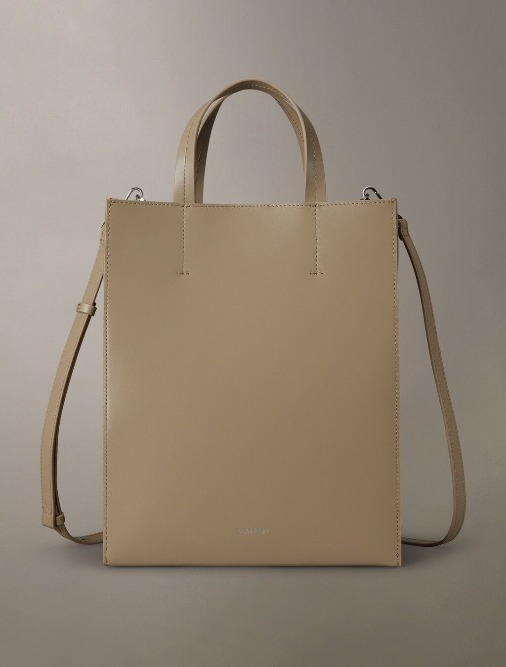 CK Paper Bag Leather Mini Tote, Crockery, hi-res