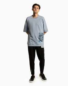 UNISEX INFINITE COOL WAVE PRINT SHORT SLEEVE SWEATSHIRT, SILVER SKY, hi-res