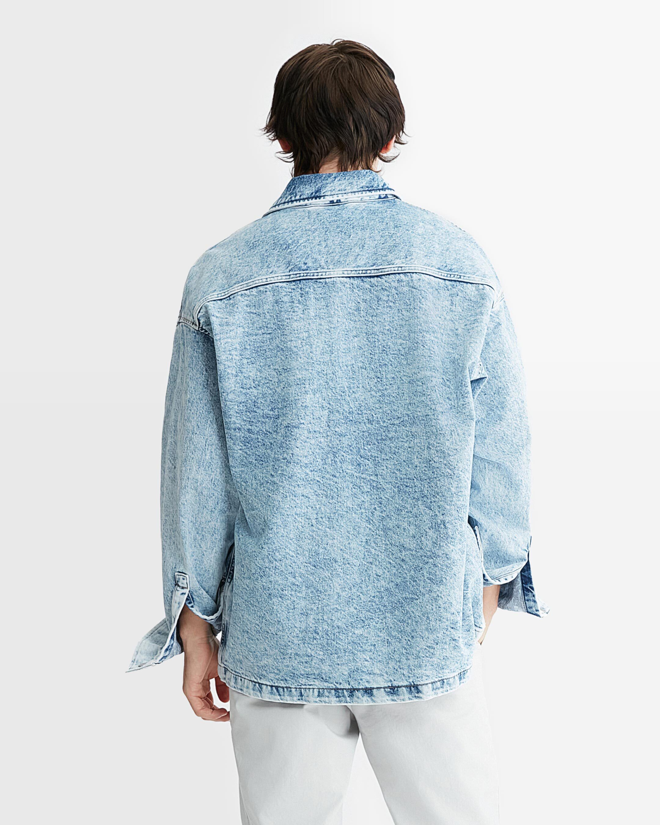 Oversized denim hotsell shirt jacket
