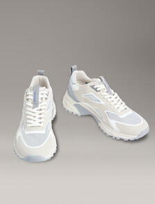Trailblazer &mdash; Mesh Mix Runner Trainers, Oatmeal/Marshmallow/Cloudburst, hi-res