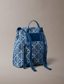Denim Logo Jacquard Backpack, Denim JQD Medium Wash, hi-res