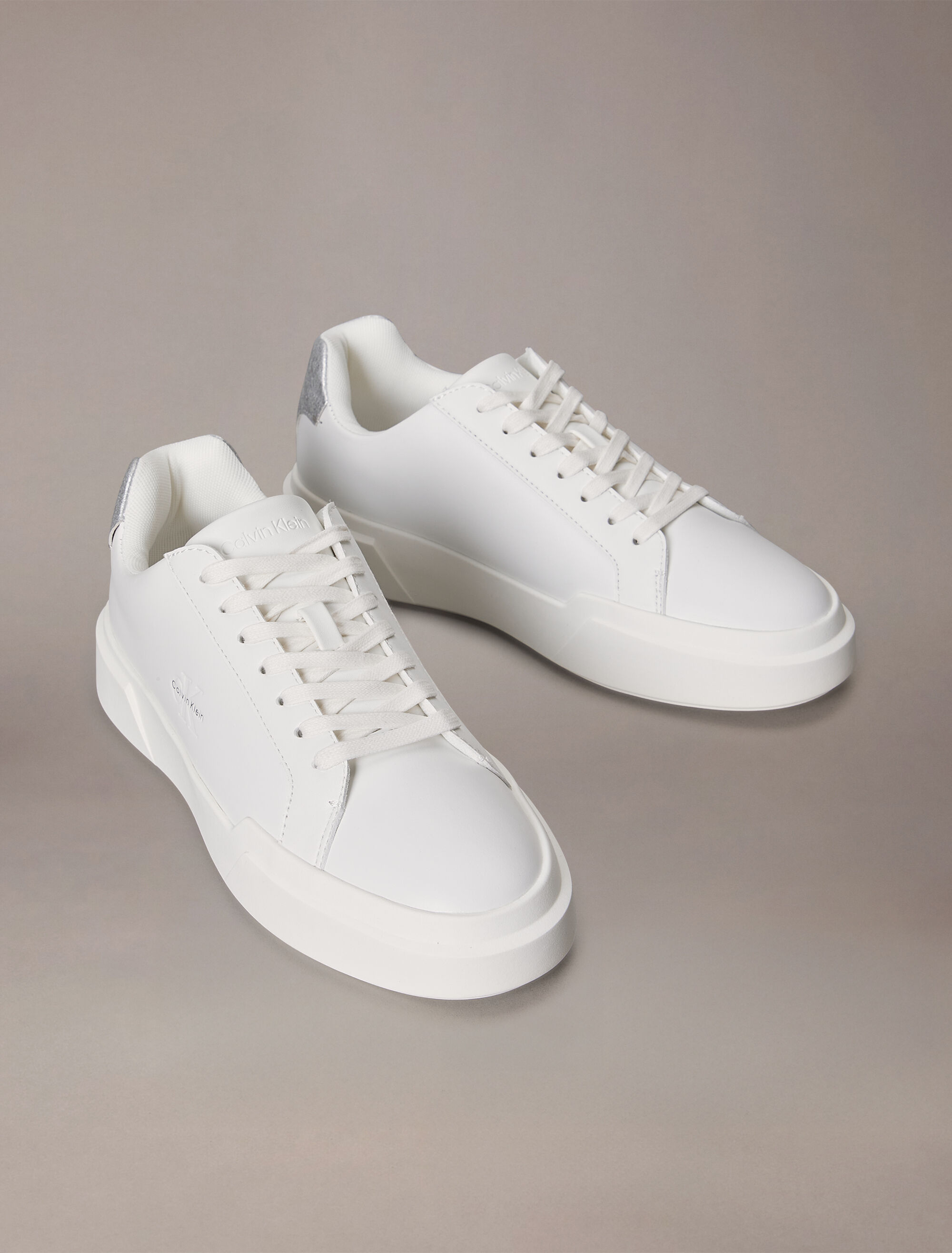 CK Avenue - Leather Logo Trainers | natural | Calvin Klein Singapore
