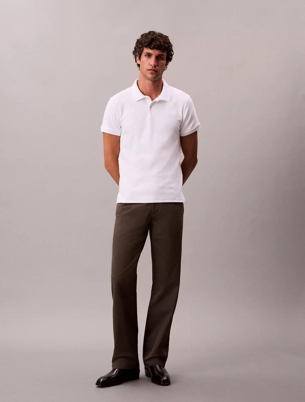 Double Knit Liquid Touch Cotton Slim Polo, Bright White, hi-res