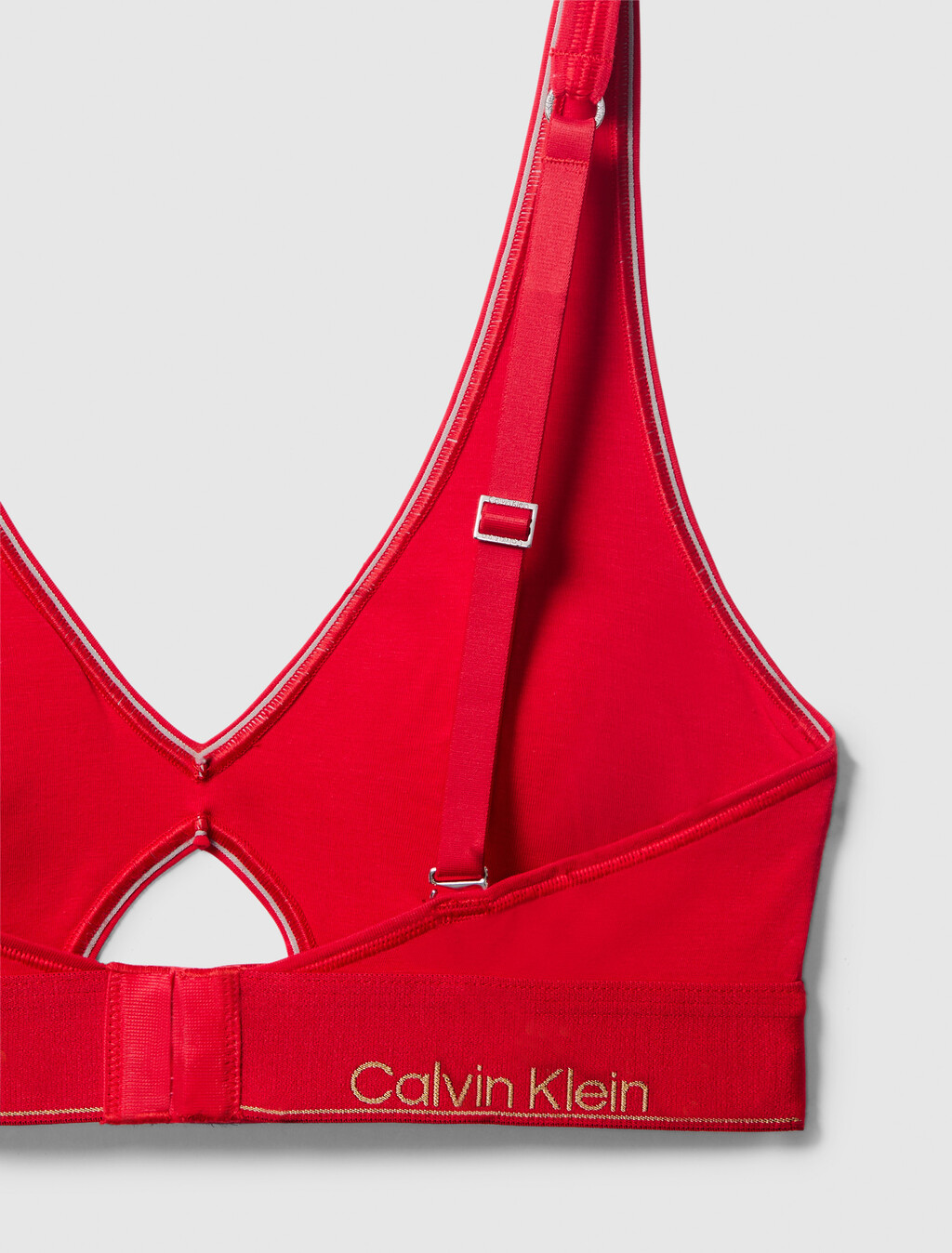 Icon Cotton Lightly Lined Triangle Bralette, Chinese Red, hi-res