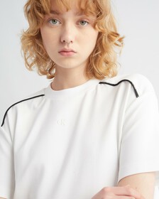 FEMININE CUT-OUT BACK T-SHIRT DRESS, Bright White, hi-res