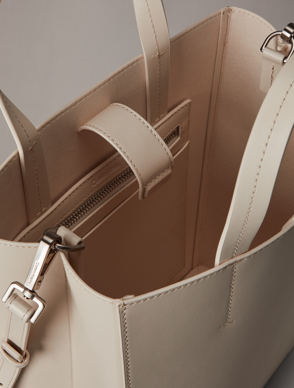 CK Paper Bag Leather Mini Tote, Birch, hi-res