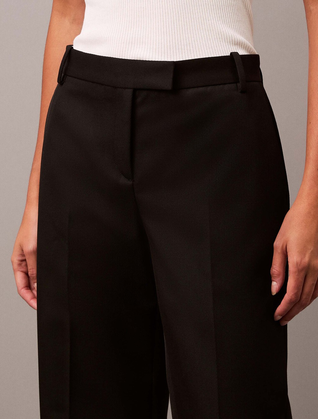 Cavalry Twill Low Rise Tailored Trousers, Black Beauty, hi-res