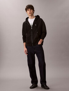 Premium Terry Relaxed Zip Hoodie, Black, hi-res