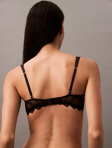 CK Black Floral Balconette Bra, Black, hi-res