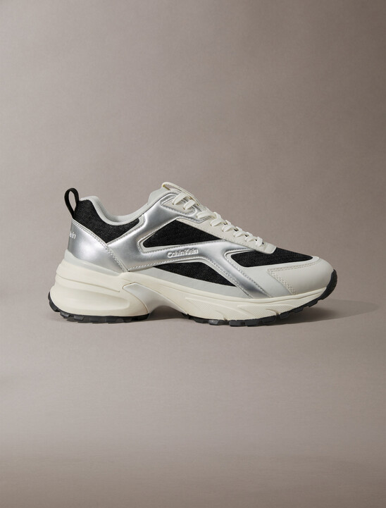 Knit and Metallic Runner Trainers