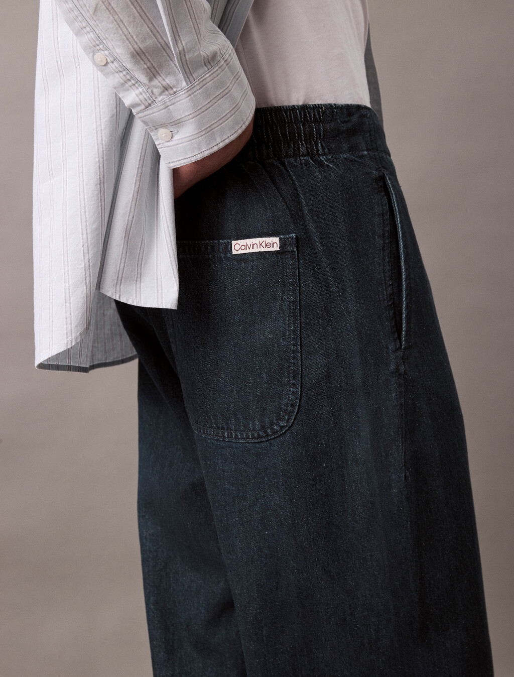 Cotton Linen Relaxed Jeans, DARK MOON, hi-res