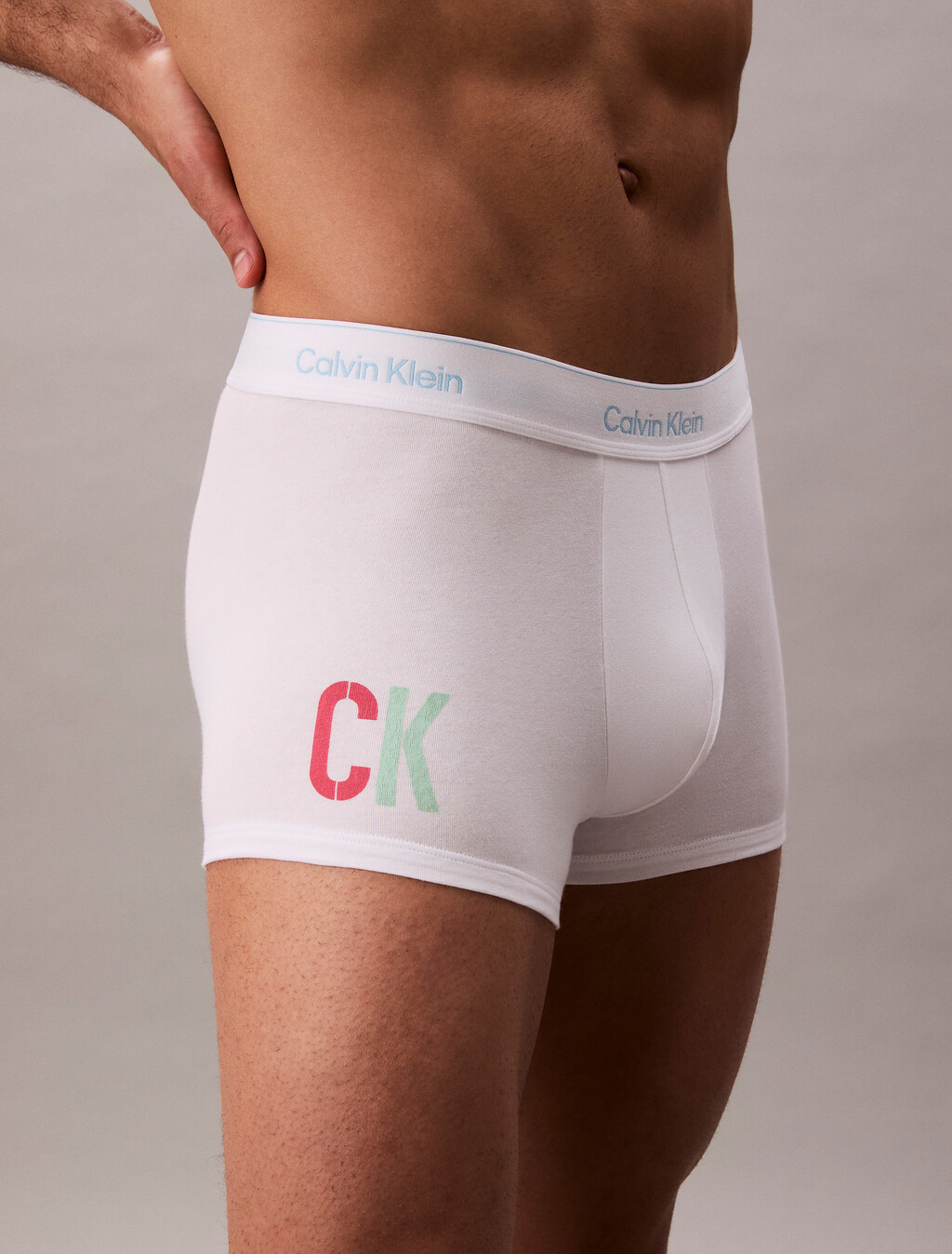 Pride Icon Cotton Stretch Trunk, White, hi-res