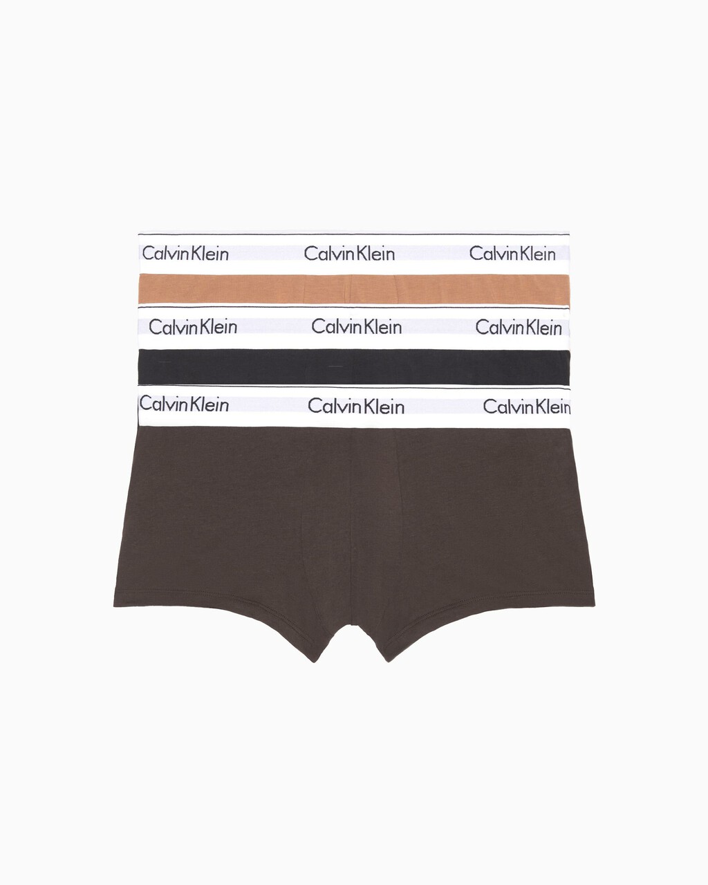 Modern Cotton Stretch Natural Low Rise Trunks 3 Pack, Black/Woodland/Sandalwood, hi-res
