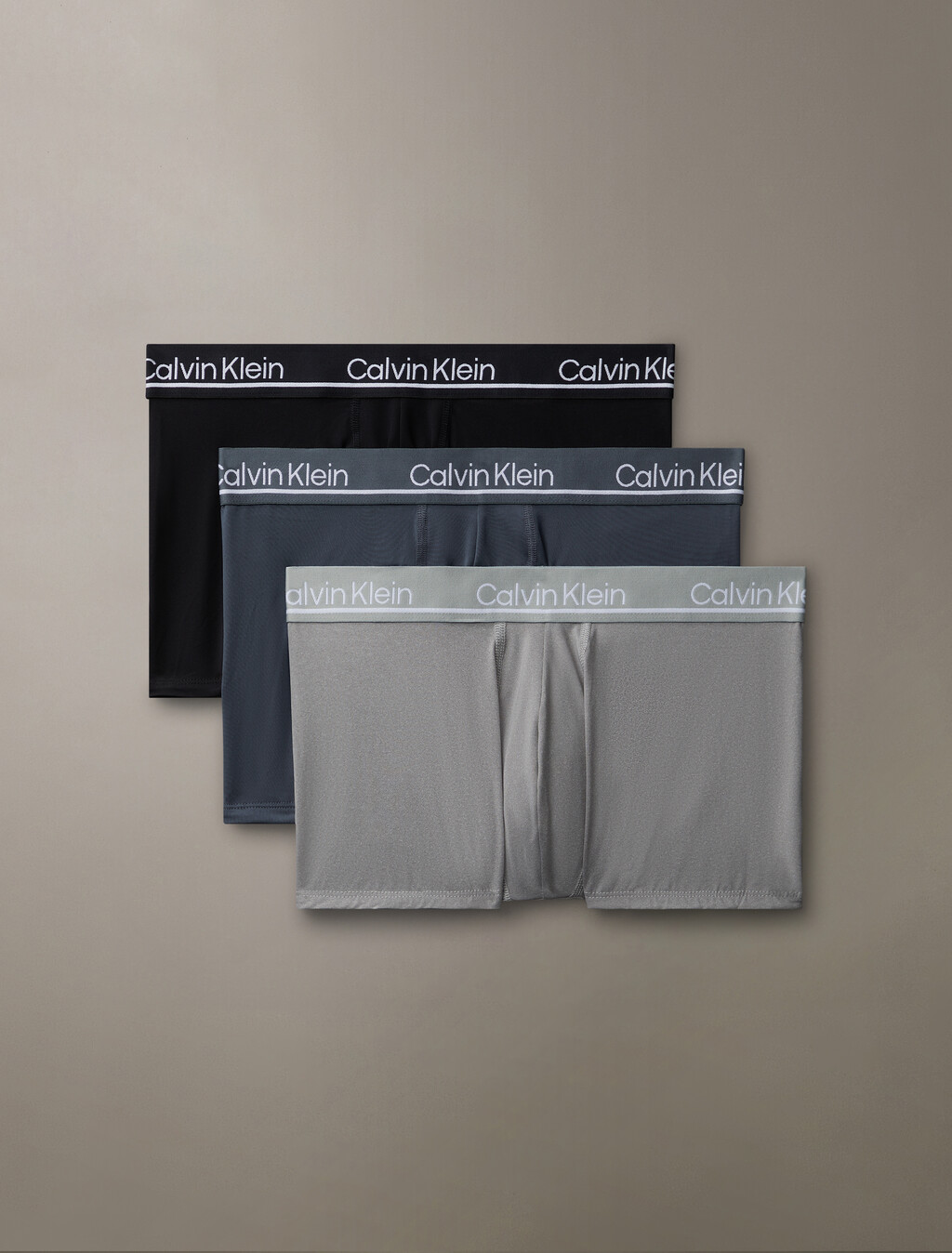 CK Micro Plus Low Rise Trunks 3 Pack, BLACK/ TURBULENCE/ GREY HEATHER, hi-res