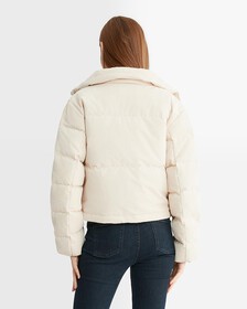 Corduroy Cropped Puffer Jacket, Putty Beige, hi-res