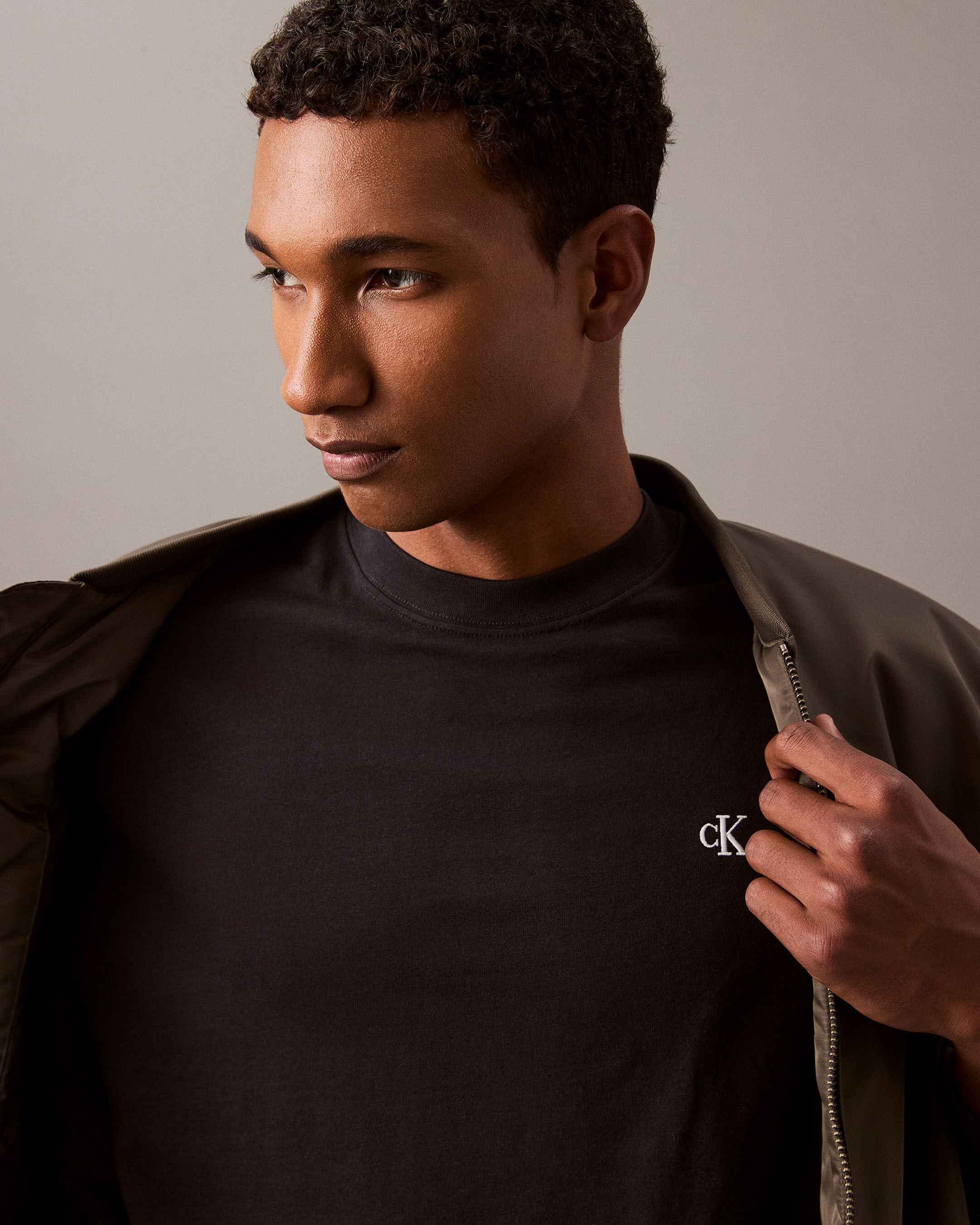 Calvin Logo Crew Neck Tee black Calvin Klein Singapore