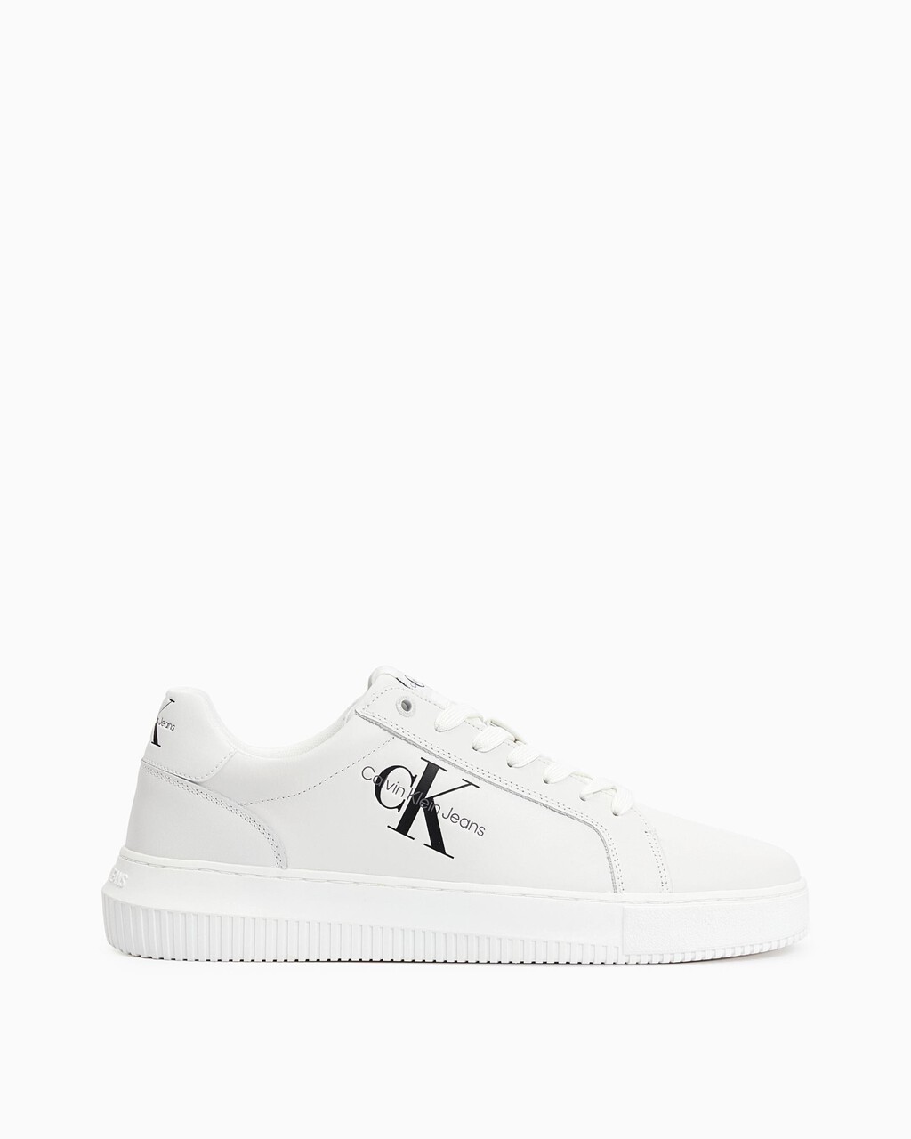 Leather Trainers, Bright White, hi-res