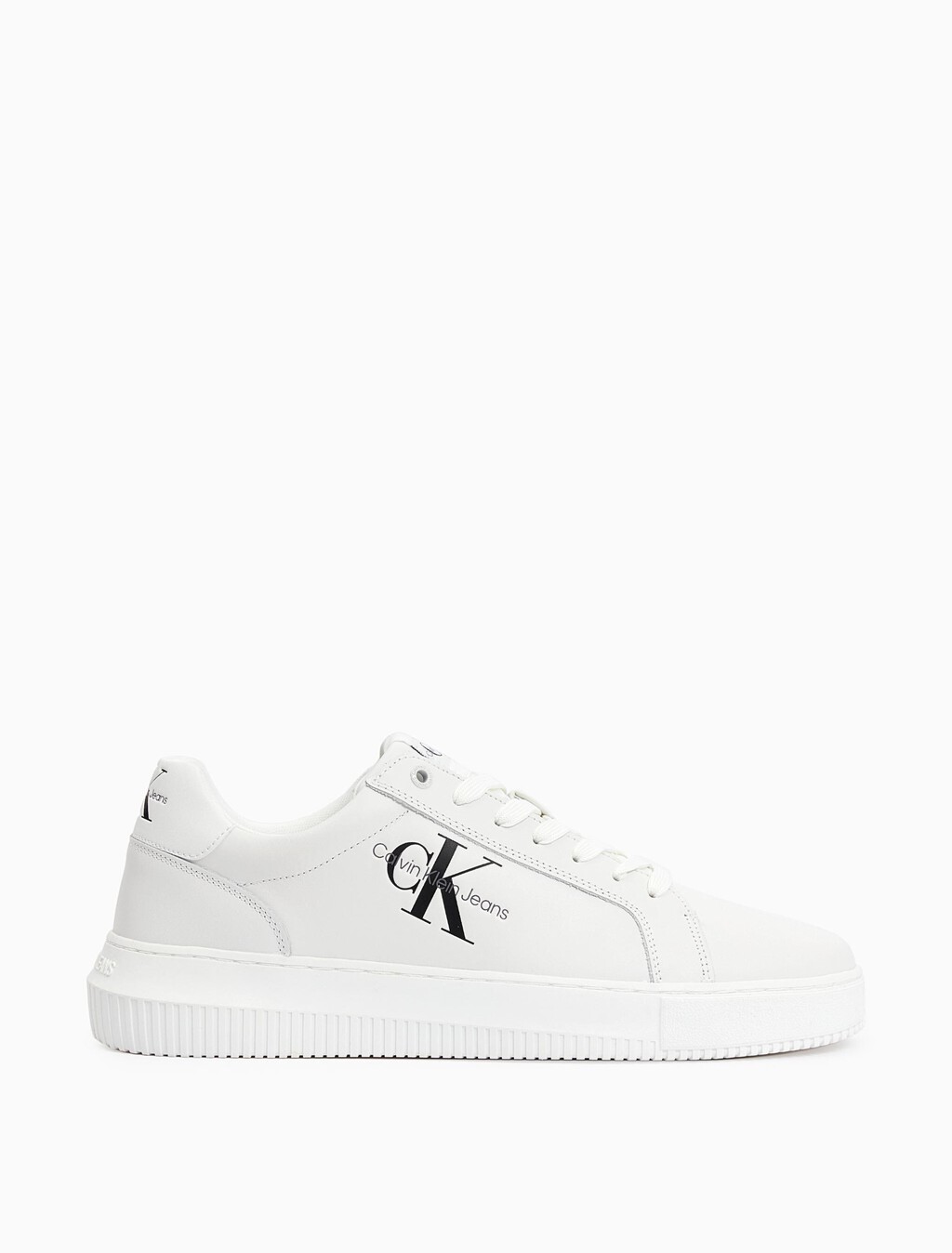 Leather Trainers, Bright White, hi-res