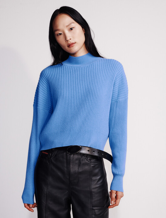 Cropped Cashmere Crewneck Sweater