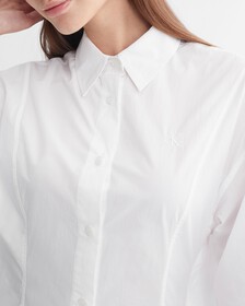 Asymmetric Shirt Dress, Bright White, hi-res