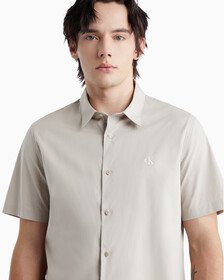 Tonal Monogram Short Sleeve Shirt, PLAZA TAUPE, hi-res