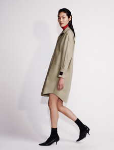 Poplin Woven Mini Shirt Dress, Laurel Oak, hi-res