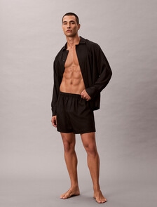 Satin Jacquard Pyjama Shorts, 19524 TEENIE DELUSTER EMBLEM+BLACK/ASHFORD GRAY, hi-res