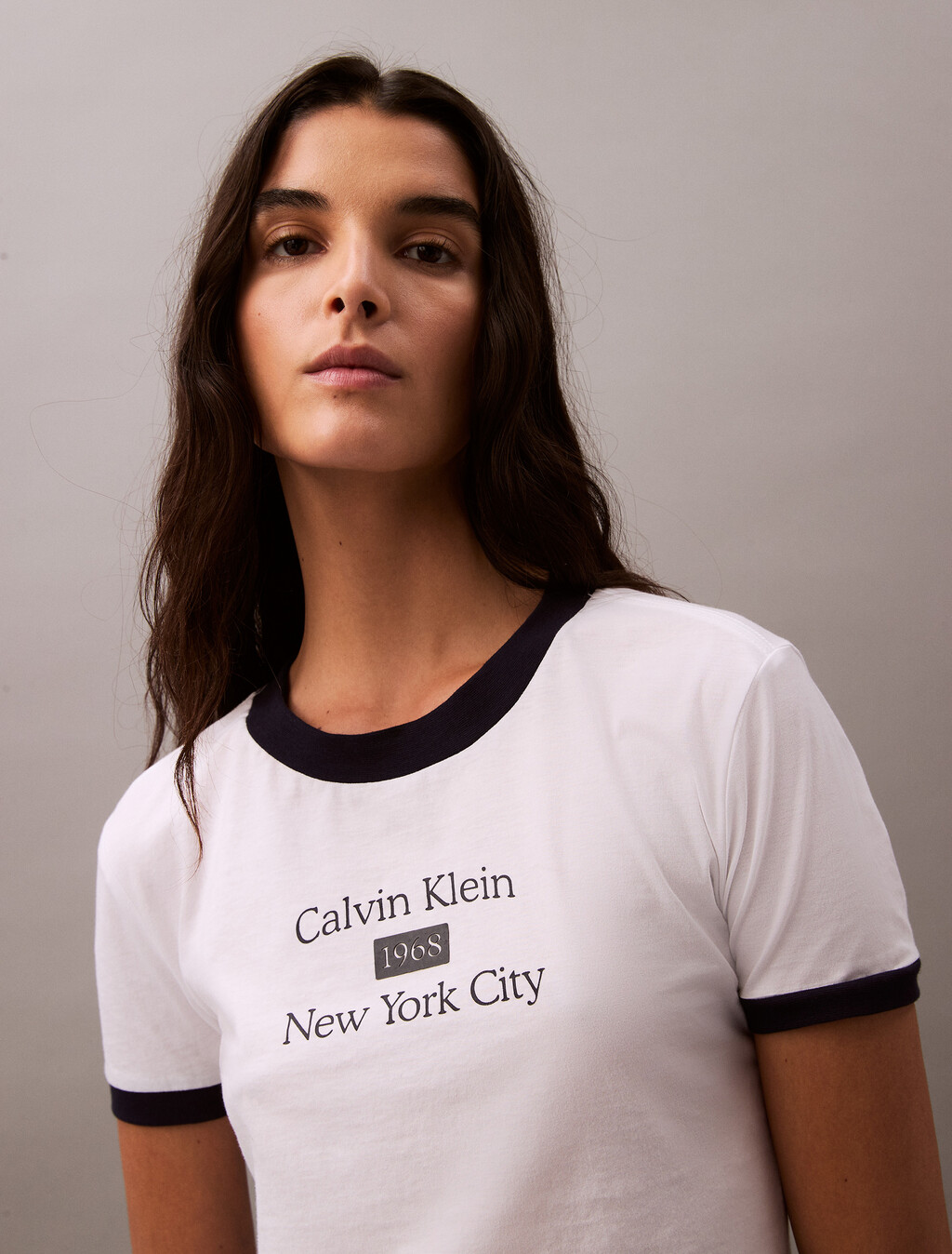 Cropped Logo Ringer T-shirt, Brilliant White_Baritone Blue, hi-res