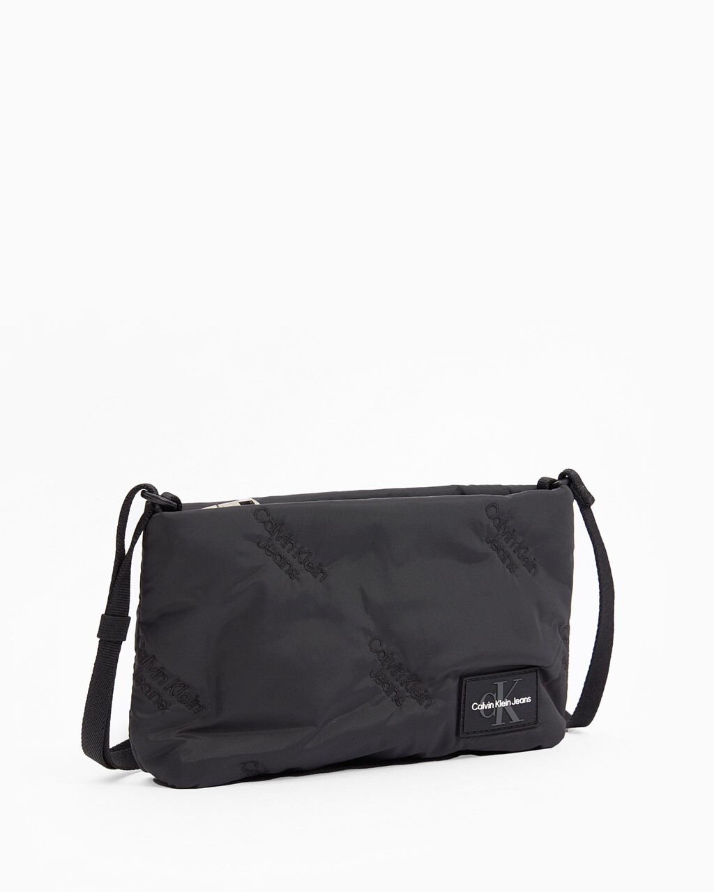 Puffy All Over Embroidery Phone Crossbody, BLACK, hi-res