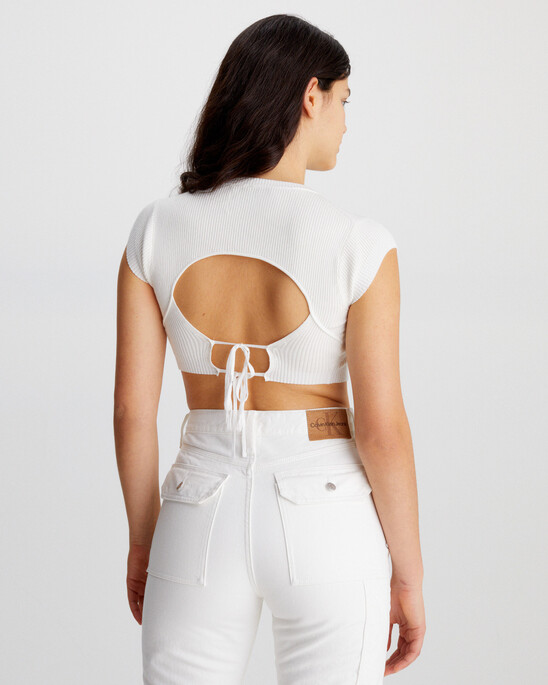 CROPPED OPEN BACK KNIT TOP