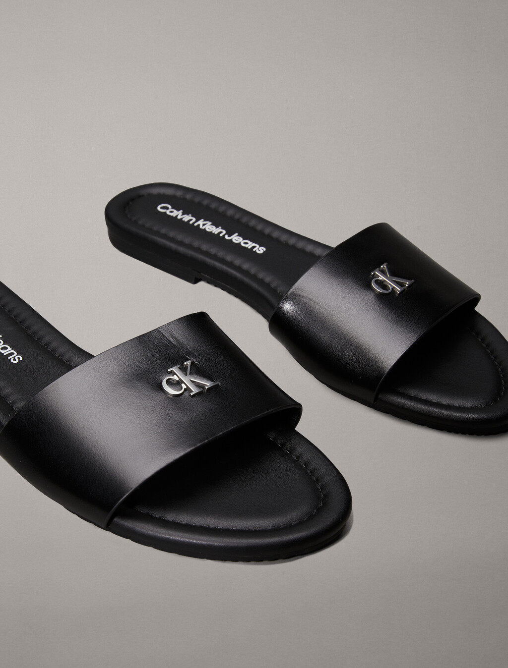 FLAT SANDAL SLIDE MG, Triple Black, hi-res