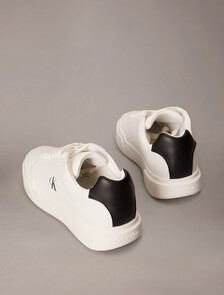 Leather Durable Traction NYC Trainers, White/Black/White, hi-res