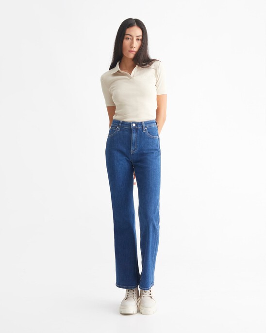 FAST TRACK RIB KNIT POLO TOP