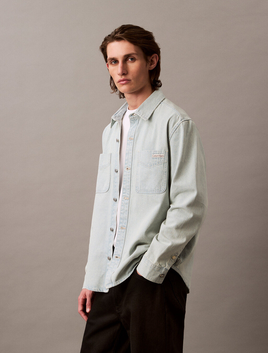 Goldenrod Denim Overshirt, GOLDENROD, hi-res