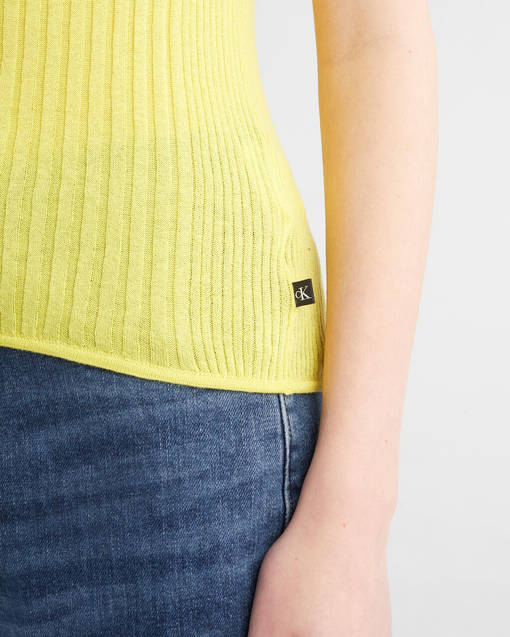 Smooth Cotton Rib Tank Top, GREEN SHEEN, hi-res